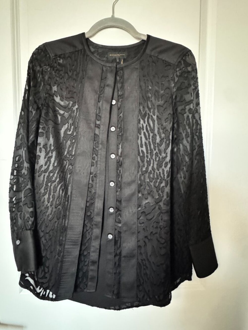 Donna Karan Black Button Down Tunic - Size XS